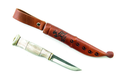 Finnish Wilderness Antler handle knife: 8.5cm blade 23LUU