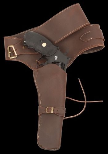 Western Fast Draw Holster in Brown Leather